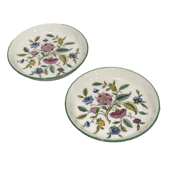 Minton Haddon Hall Chintz Set of 2 Coasters Small Round Trinket Dishes Pair - Picture 2 of 6